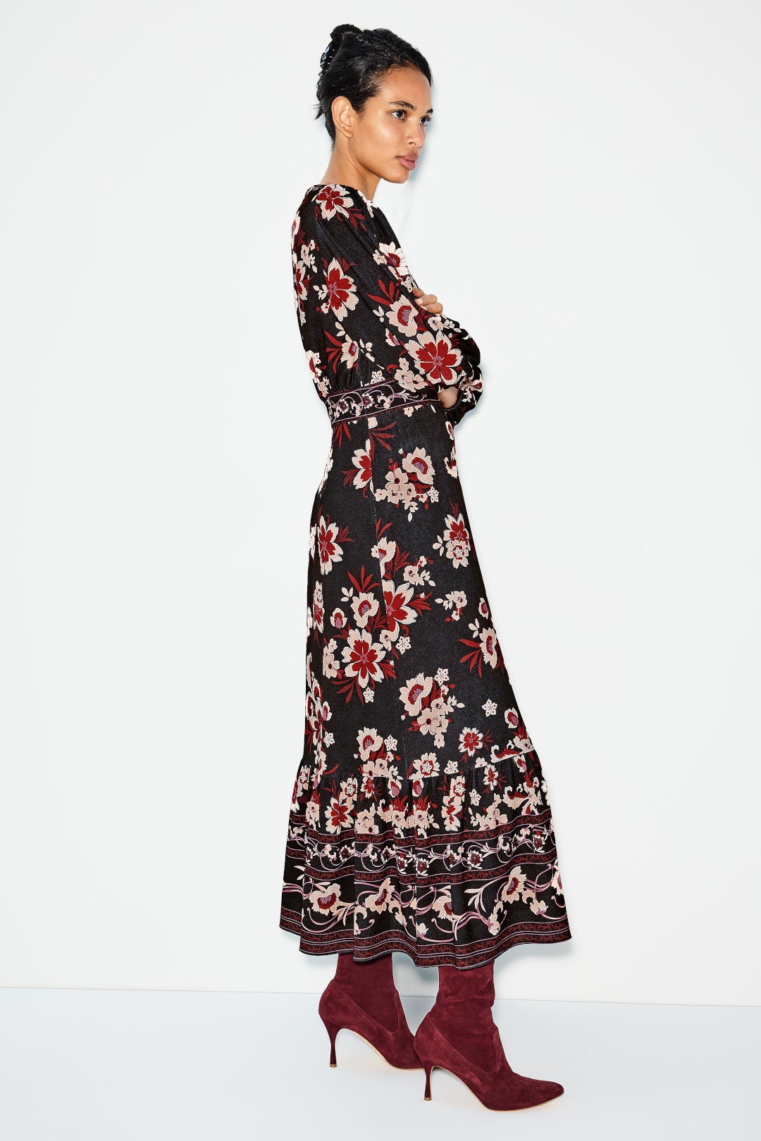 V Neck Floral Midi by Donna Morgan 1