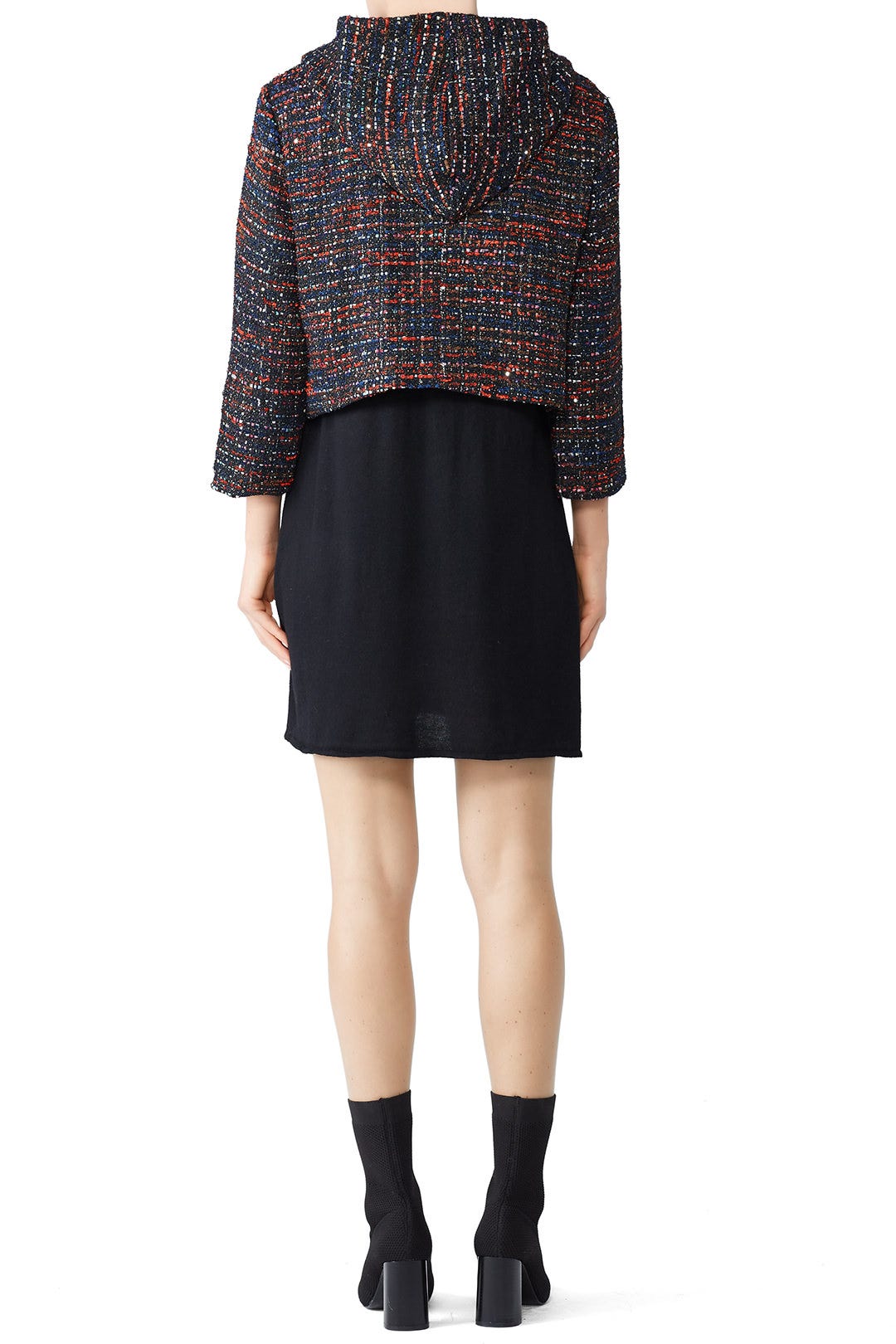 Hooded Crop Tweed Jacket by Line + Dot 1