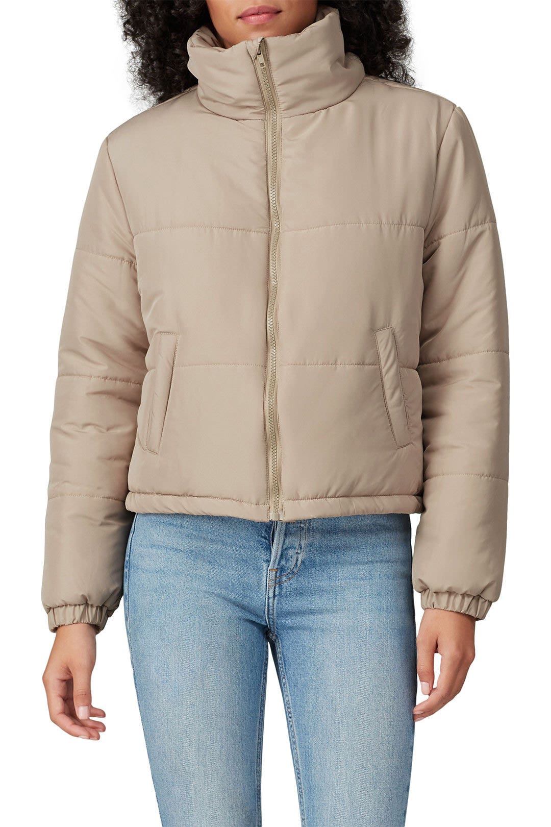 Taupe Puffer Jacket by Louna 1