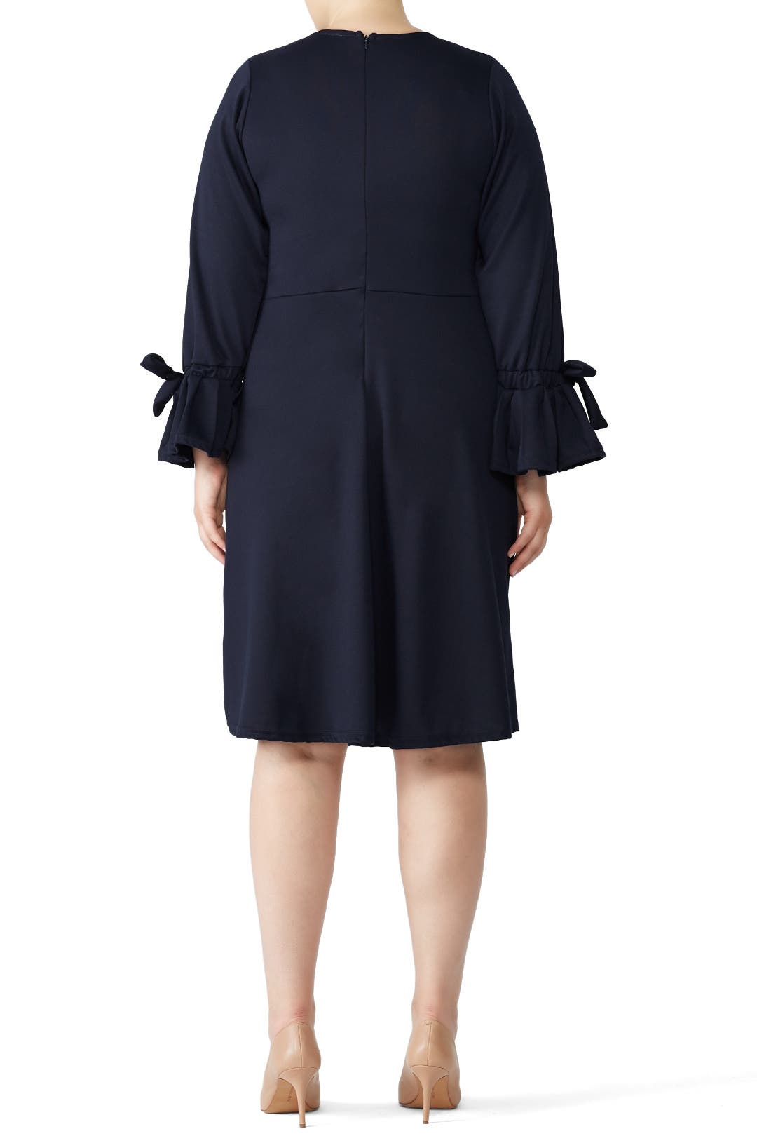Navy Fit and Flare Dress by LOST INK | Rent the Runway