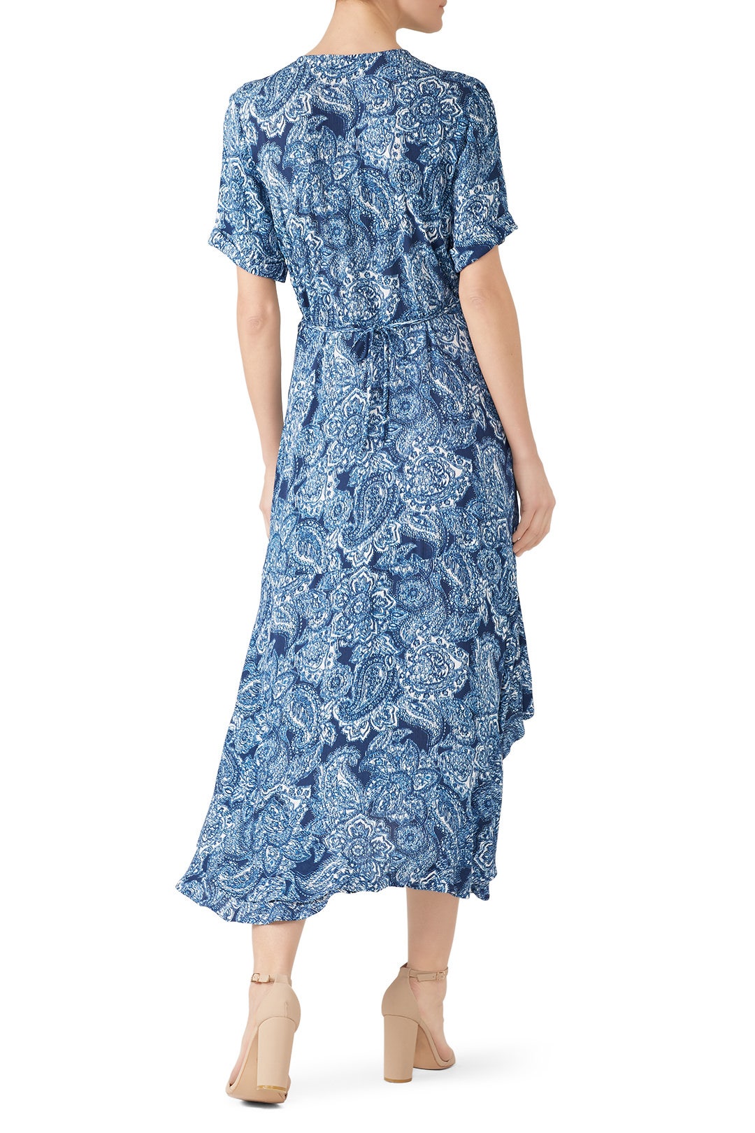 Blue Printed Tiered Ruffle Dress by Fifteen Twenty 2