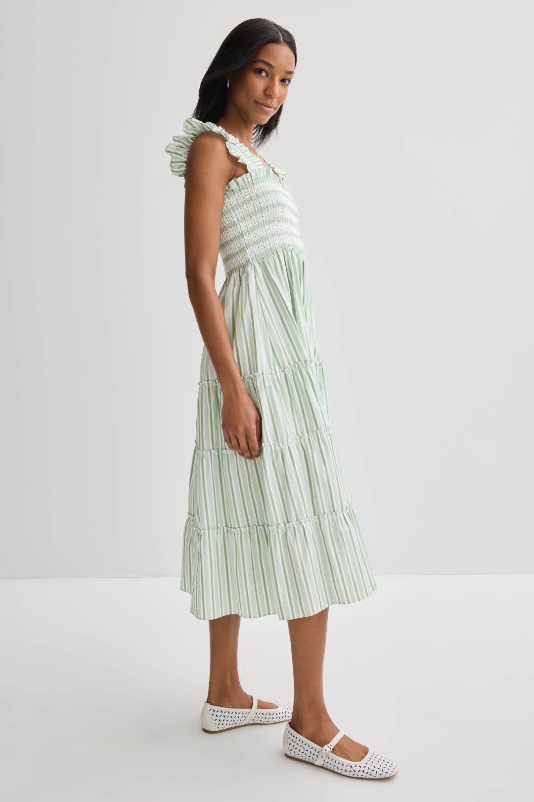 Green Stripe Ellie Nap Dress by Hill House Home | Rent the Runway