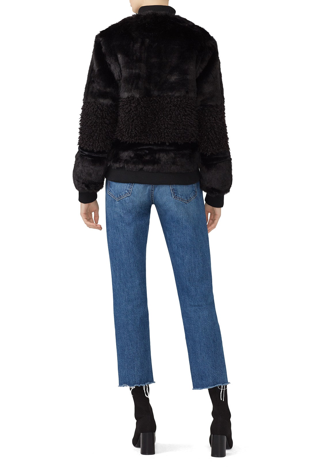 Black Faux Fur Bomber by John + Jenn 1