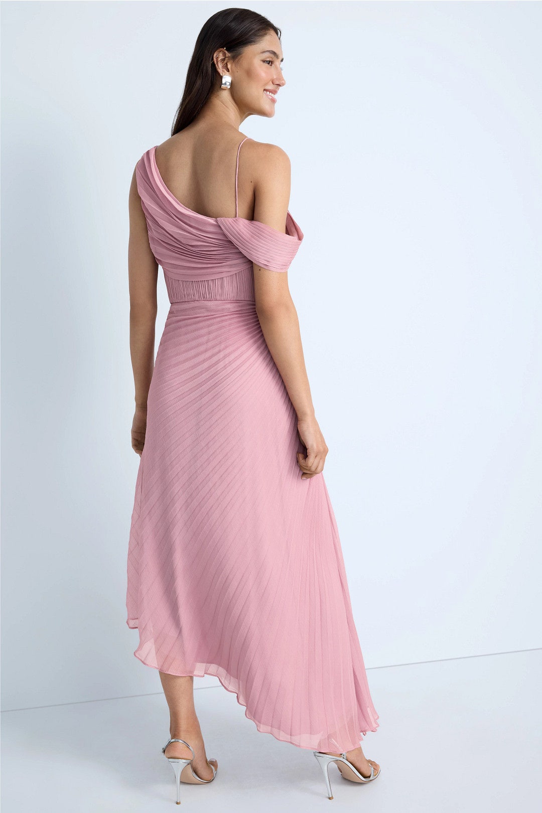 Joelle Pleated Draped Gown by AMUR 2