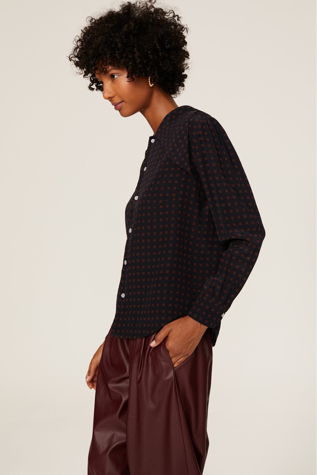 Frances Oversized Collar Top by Hunter Bell 2