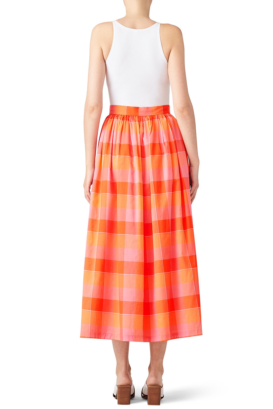 Orange Button Front Skirt by MDS Stripes 1