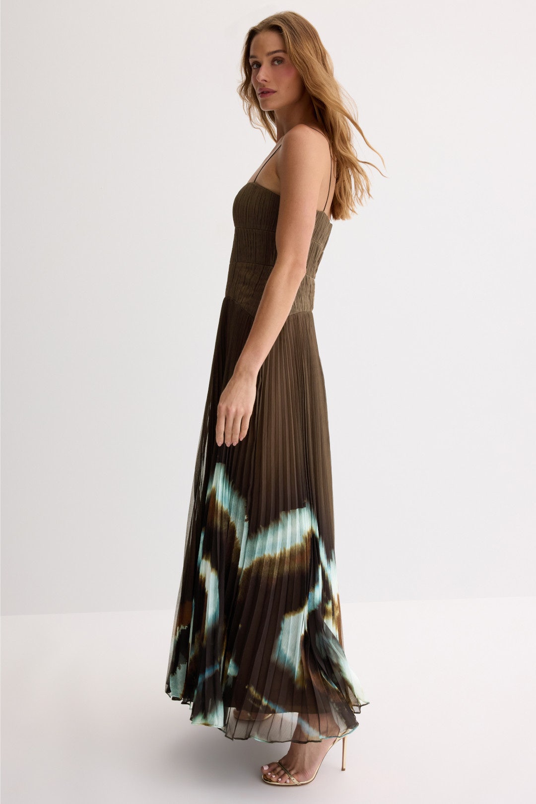 Sue Pleated Gown by AMUR 1