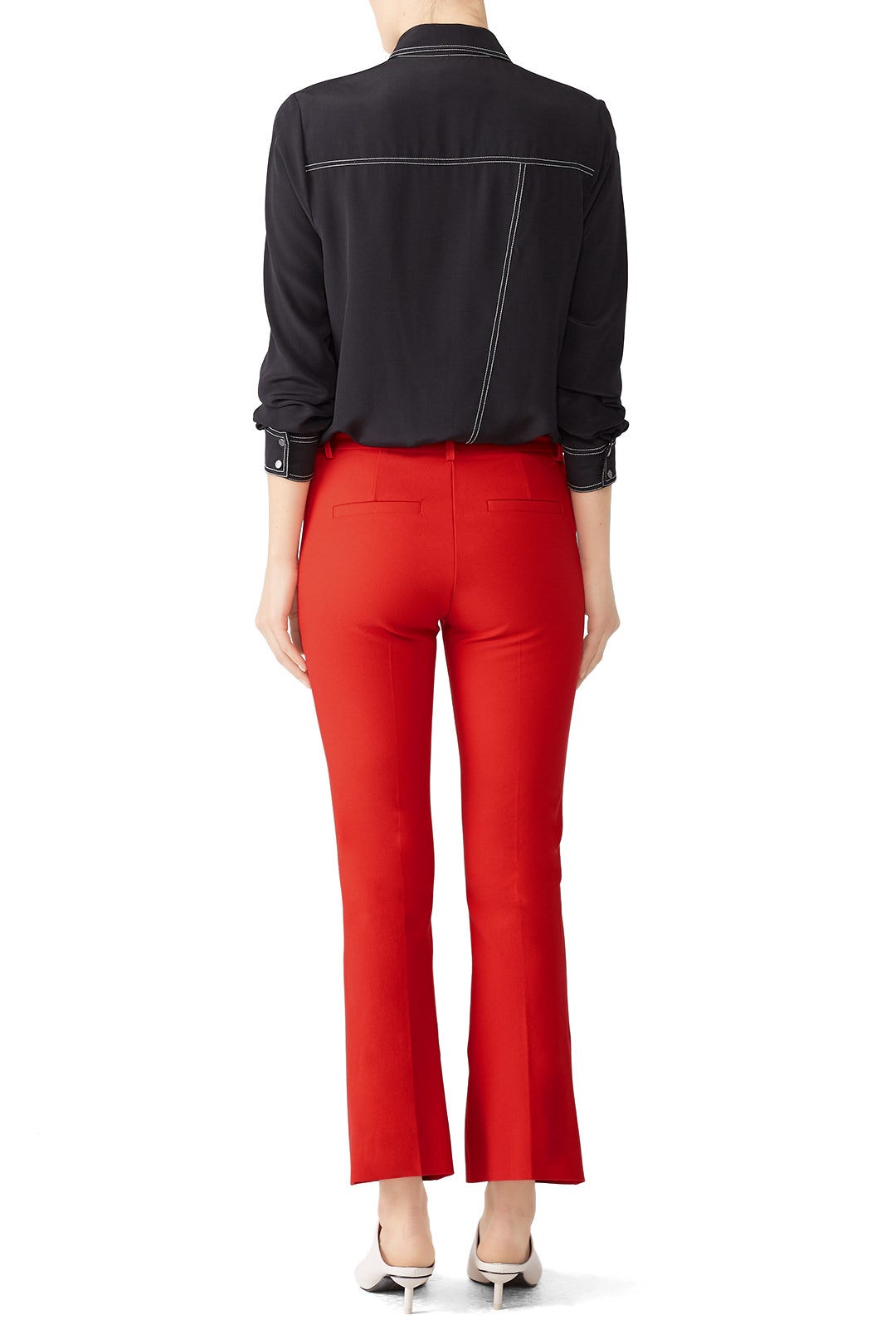 Red Cropped Flare Trousers by Derek Lam 10 Crosby 1