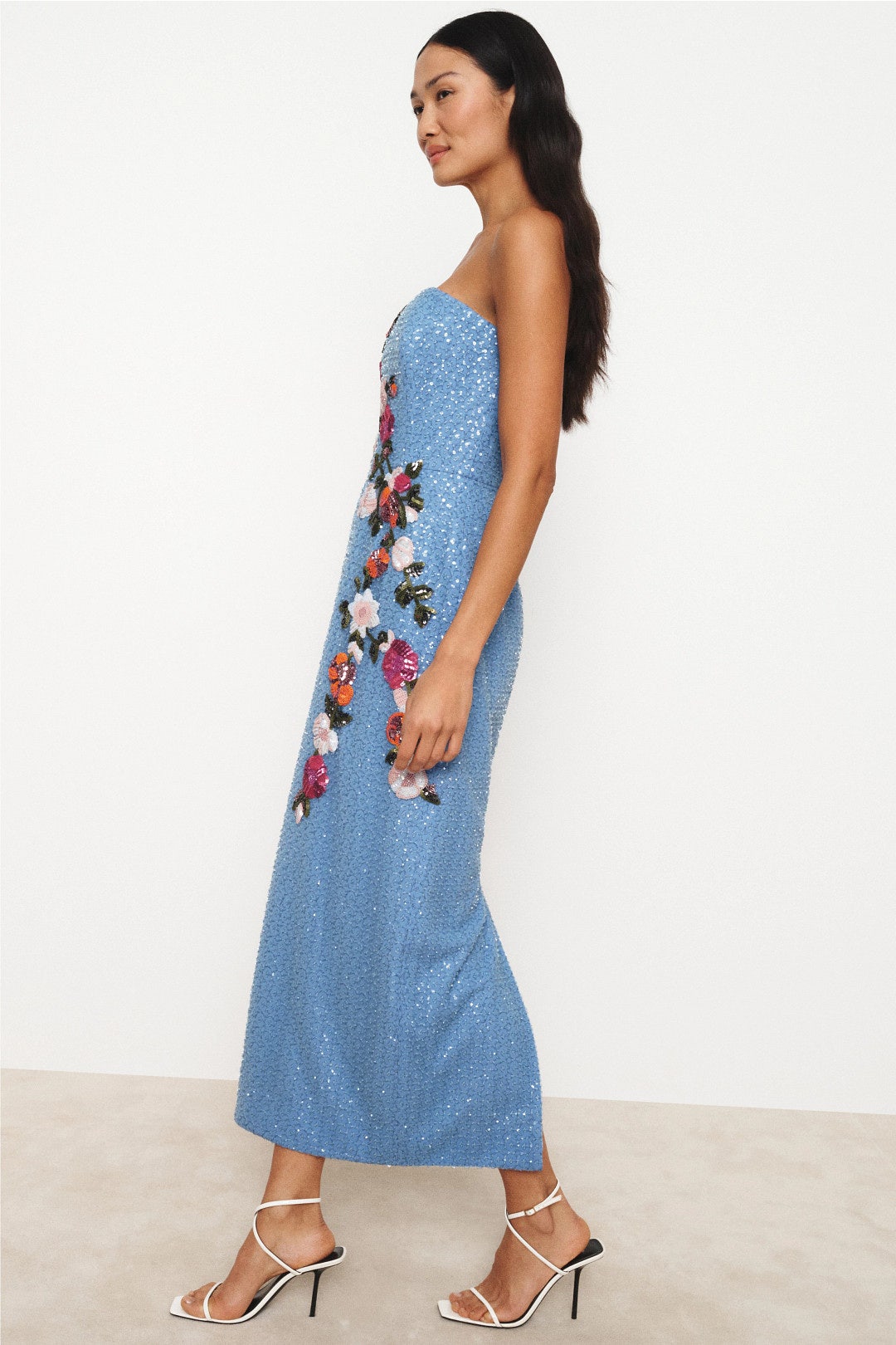 Silvia Embroidered Floral Column Dress by Helsi 1