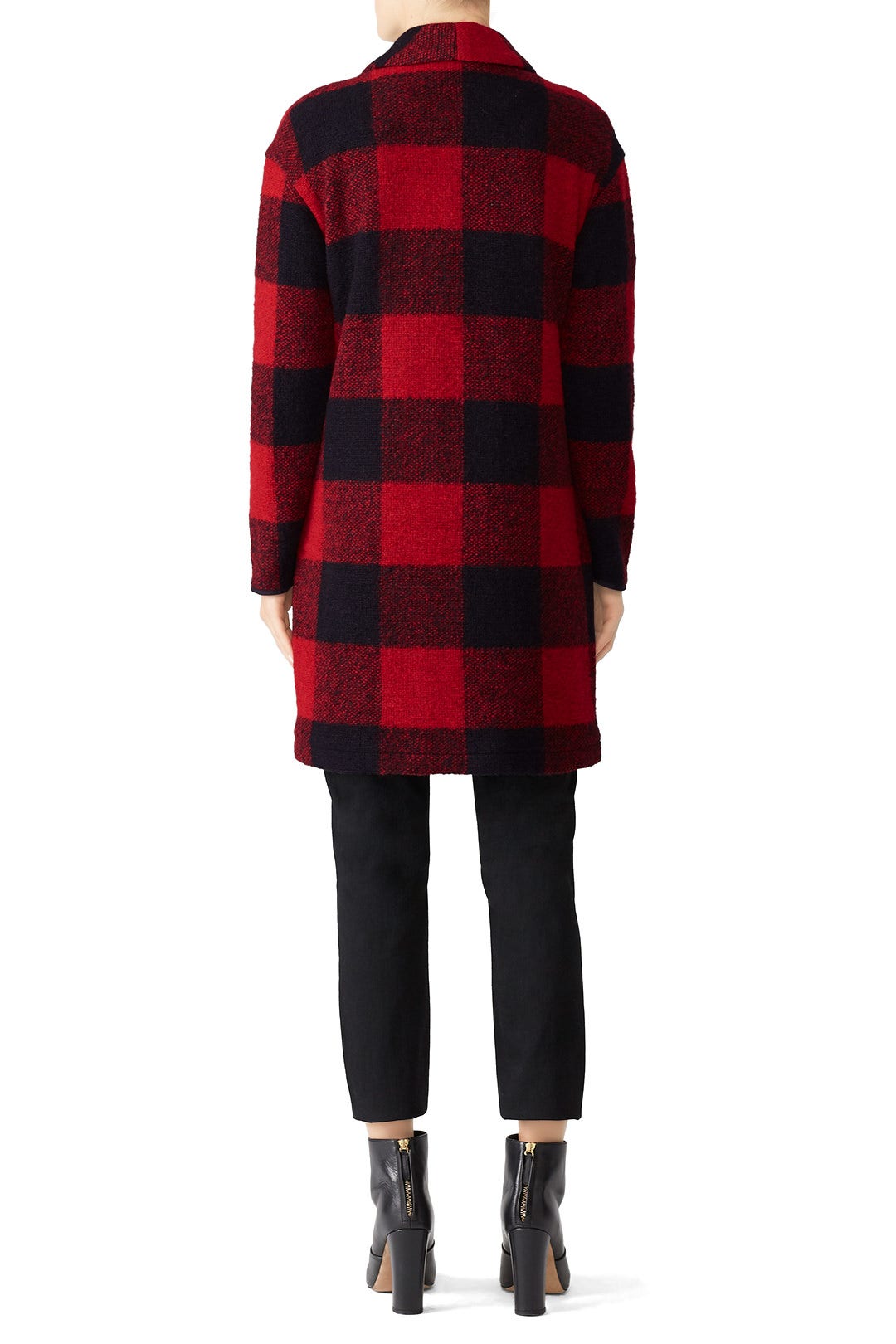 Red Check Sweater Coat by Slate & Willow 2