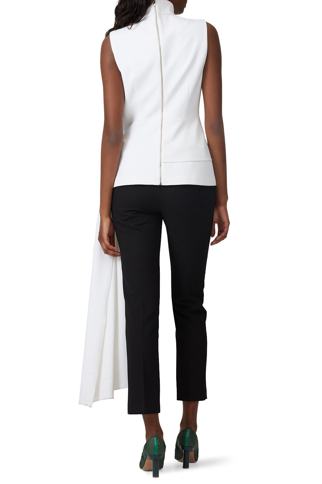 Shirred Drape Mockneck Top by Tibi 2