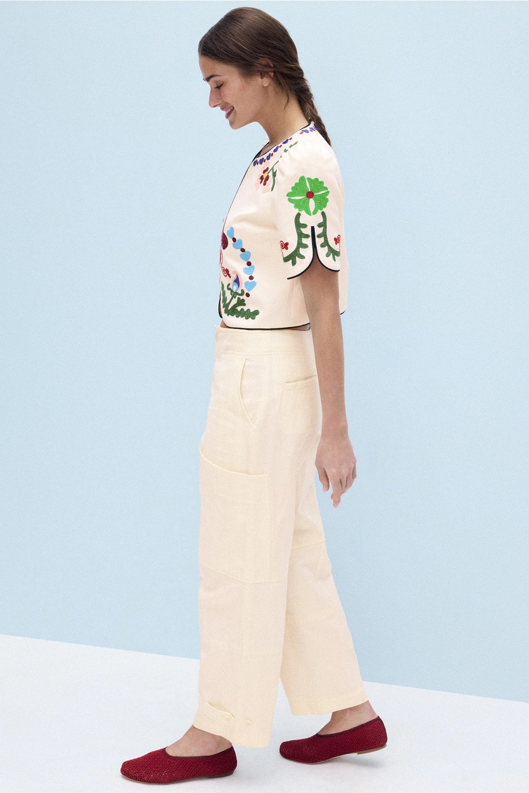 Beeson Floral Embroidered Top by Hunter Bell 1