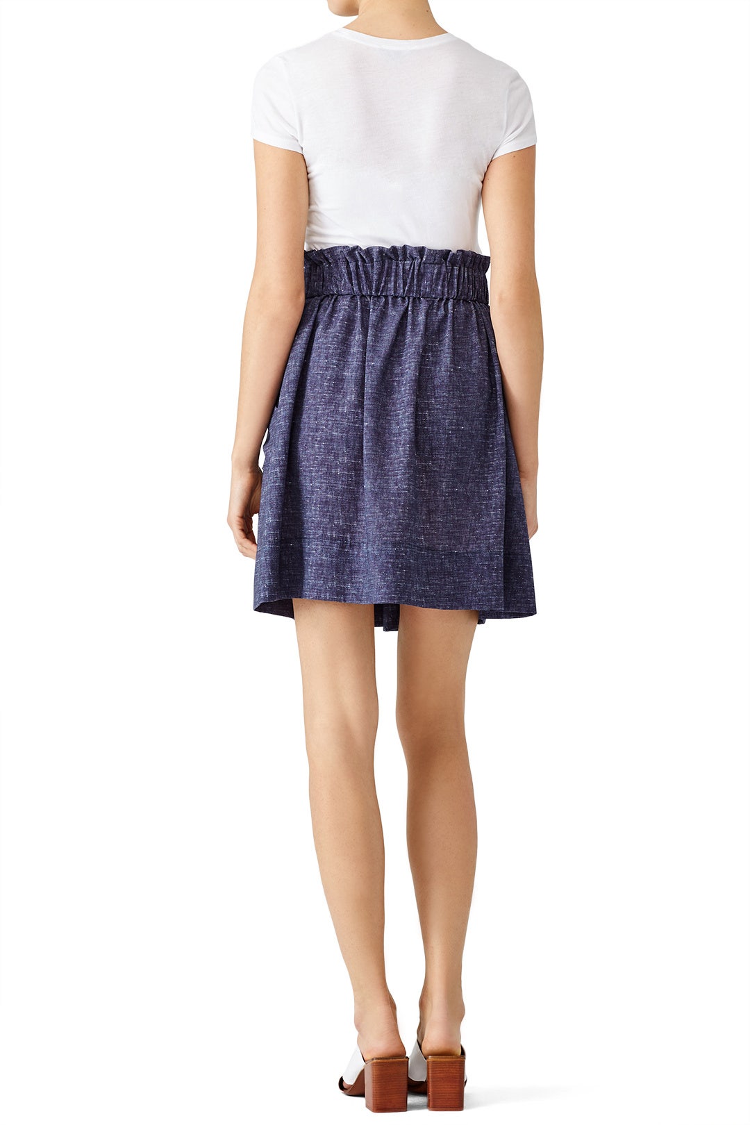 Denim Gathered Kori Skirt by Milly 1