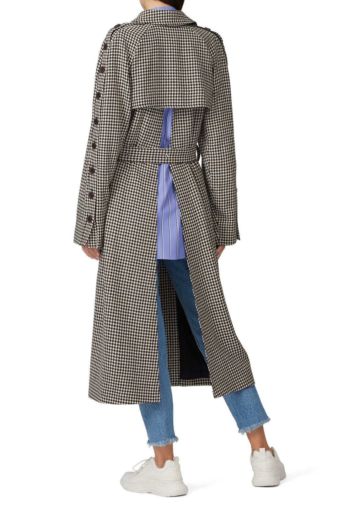 【rokh】COMBI PANEL\"OPEN BACK TRENCH COAT\" rokh COMBI PANEL OPEN BACK TRENCH COAT