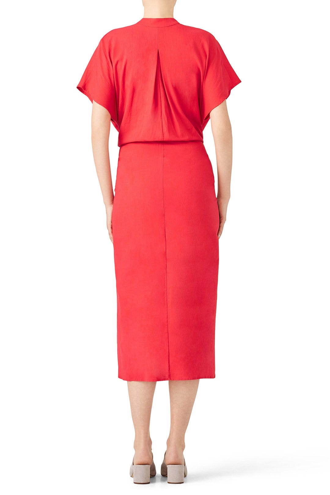 Red Wrap Front Dress by VINCE. 1