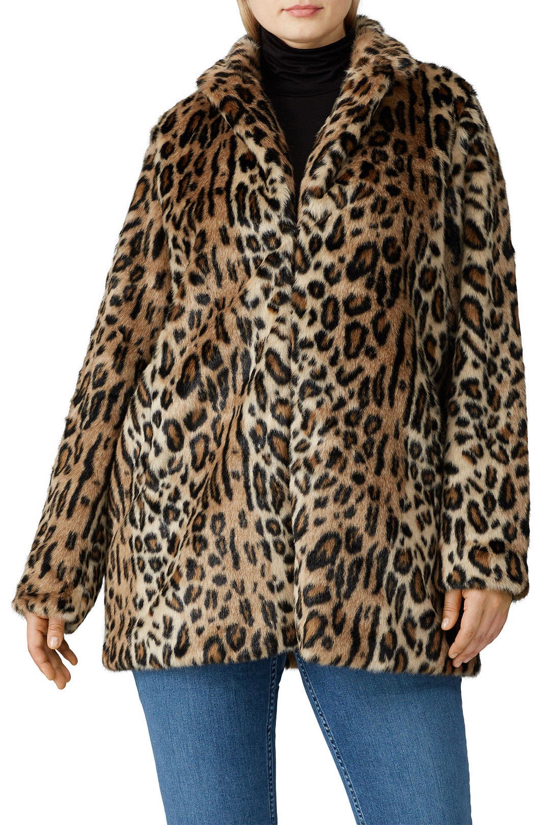 Leopard Faux Fur Jacket by JUNAROSE 1