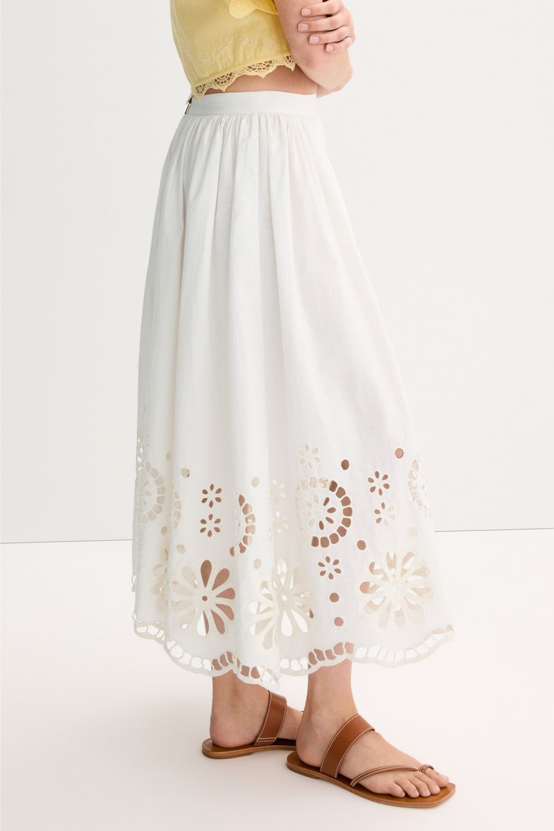 Super Bloom Eyelet Skirt by The Great. - Photo 1