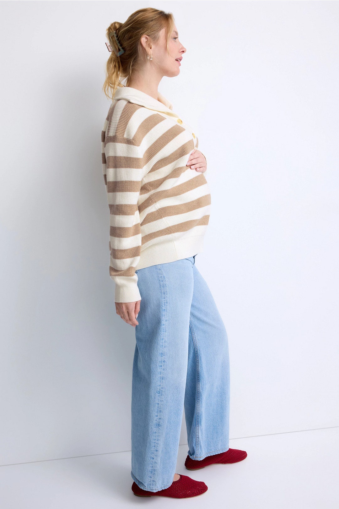 Lightweight Cotton Cashmere Shaker Jo Sweater by HATCH 1