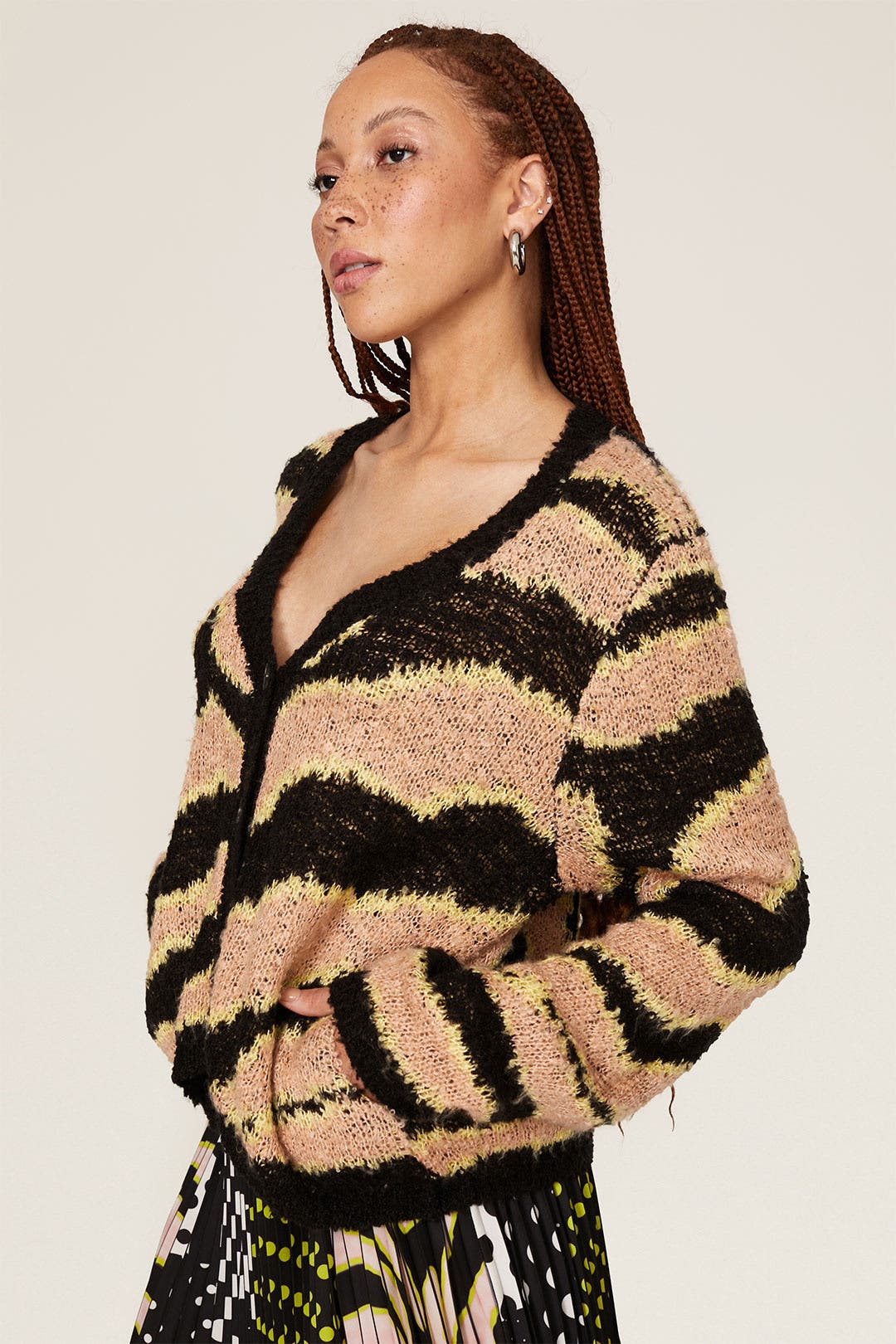 keboz ZEBRA KNIT CARDIGAN XLサイズ Electric Zebra Cardigan by Le Superbe | Rent the Runway