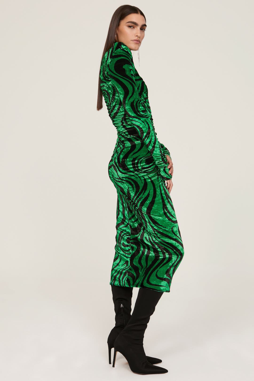 Green Velvet Midi Dress by Philosophy di Lorenzo Serafini | Rent