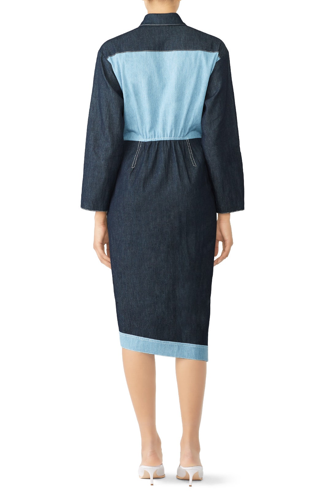 Two Tone Denim Shirtdress by Colovos 1