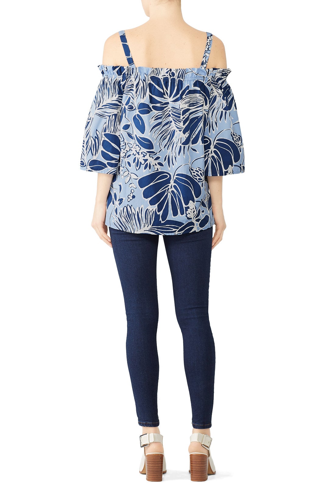 Leaf Print Off The Shoulder Top by N Natori 2