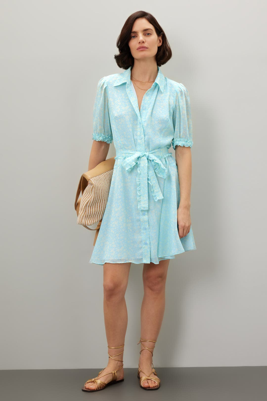 Blue Floral Mini Dress by Derek Lam 10 Crosby x RTR | Rent the Runway