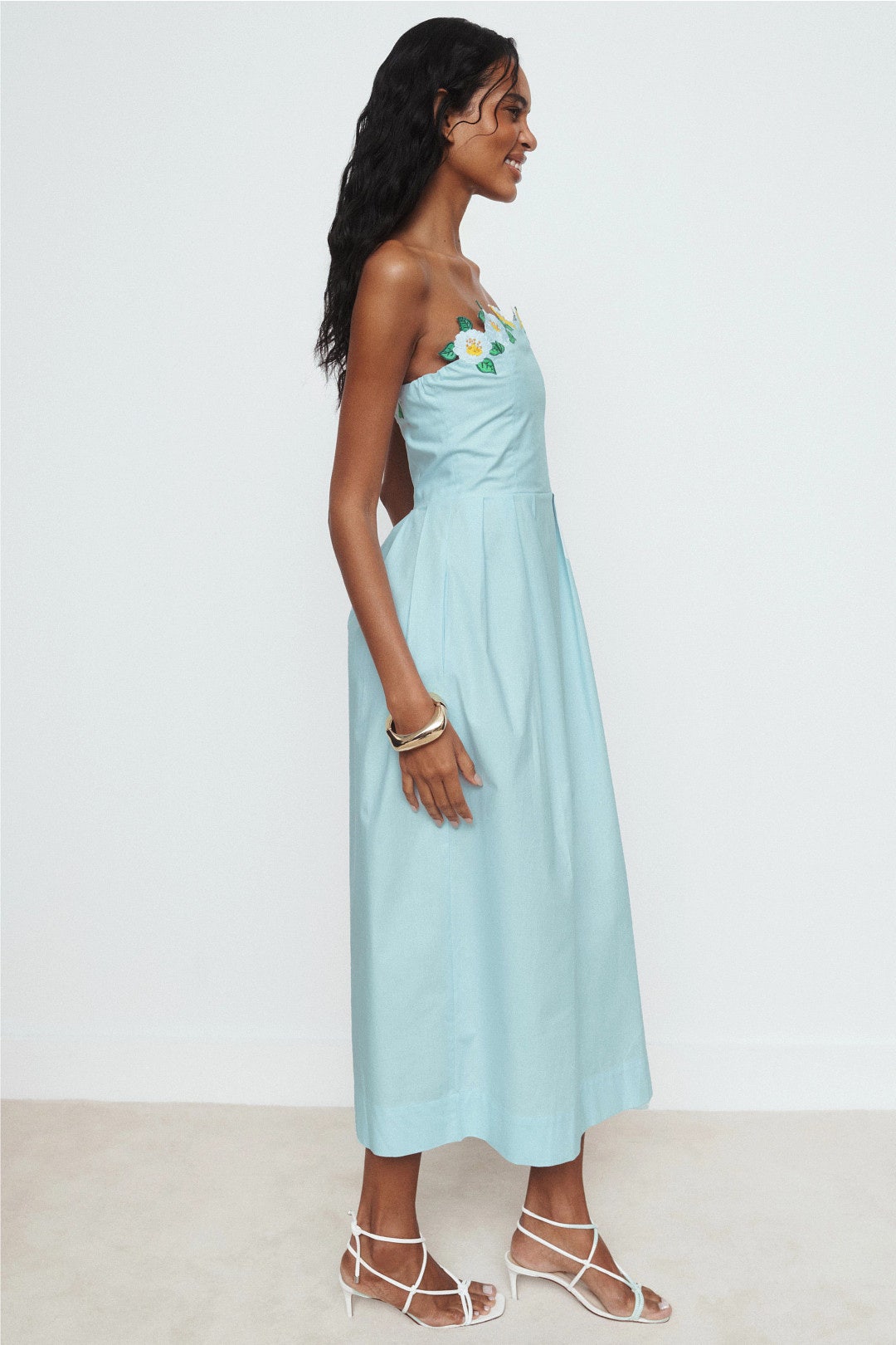 Lorr Strapless Embroidered Floral Dress by Fanm Mon 1