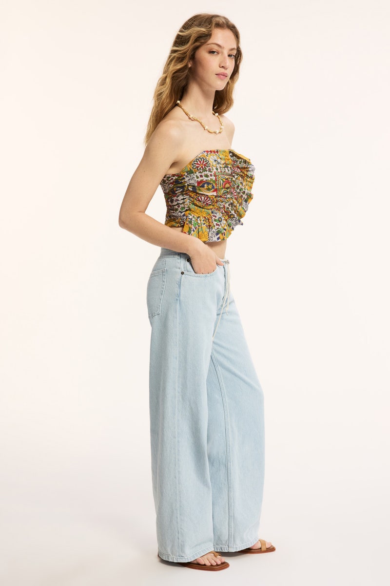 Yellow Abstract Hidalgo Top by Ro's Garden - Photo 1