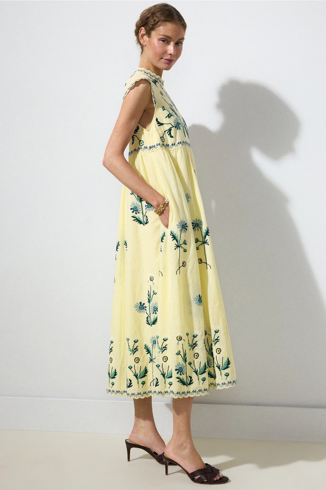 azura off the shoulder maxi dress green burnout Seaport Shift Dress main image 0