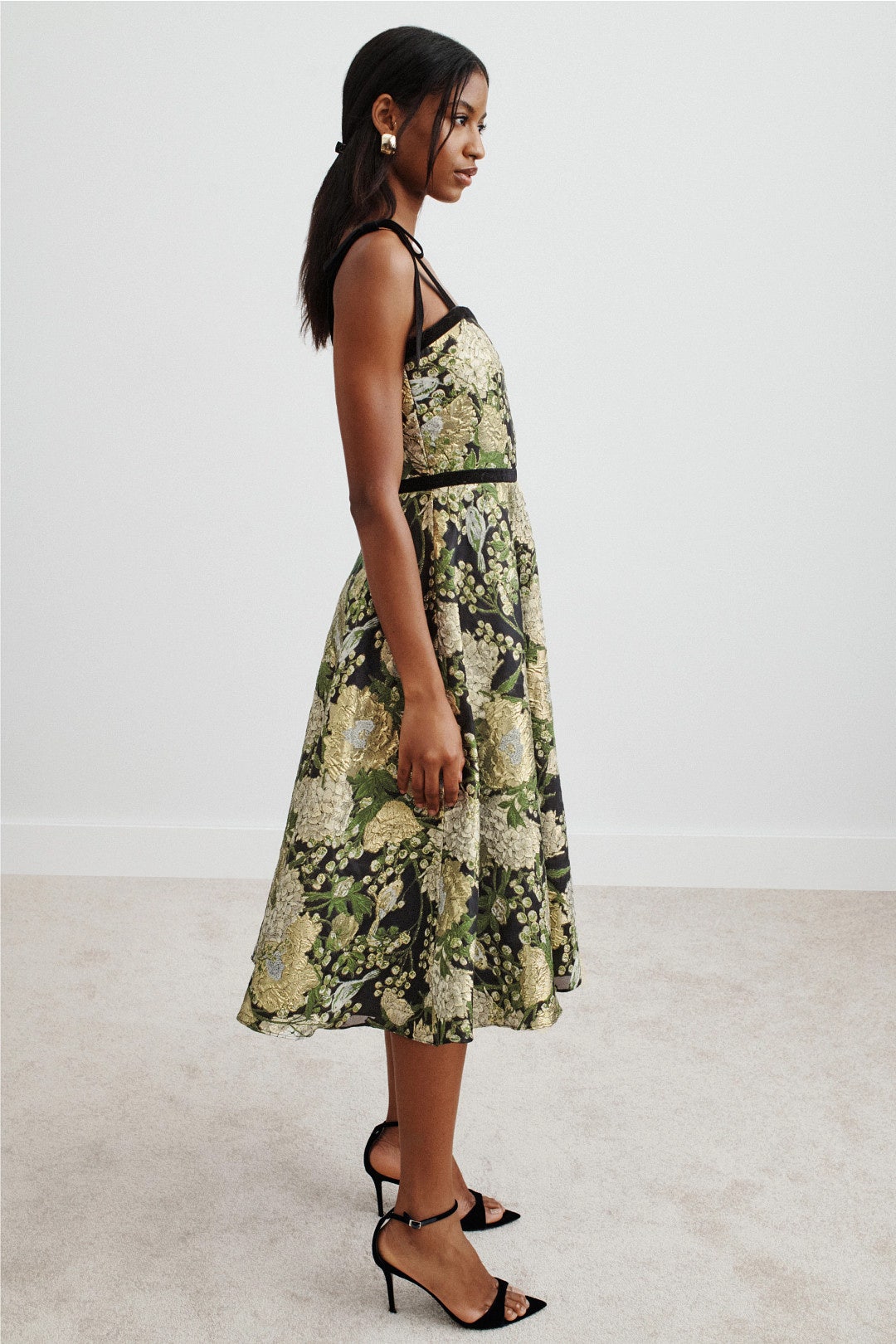 Joni Velvet Bow Strap Gown by Theia 1
