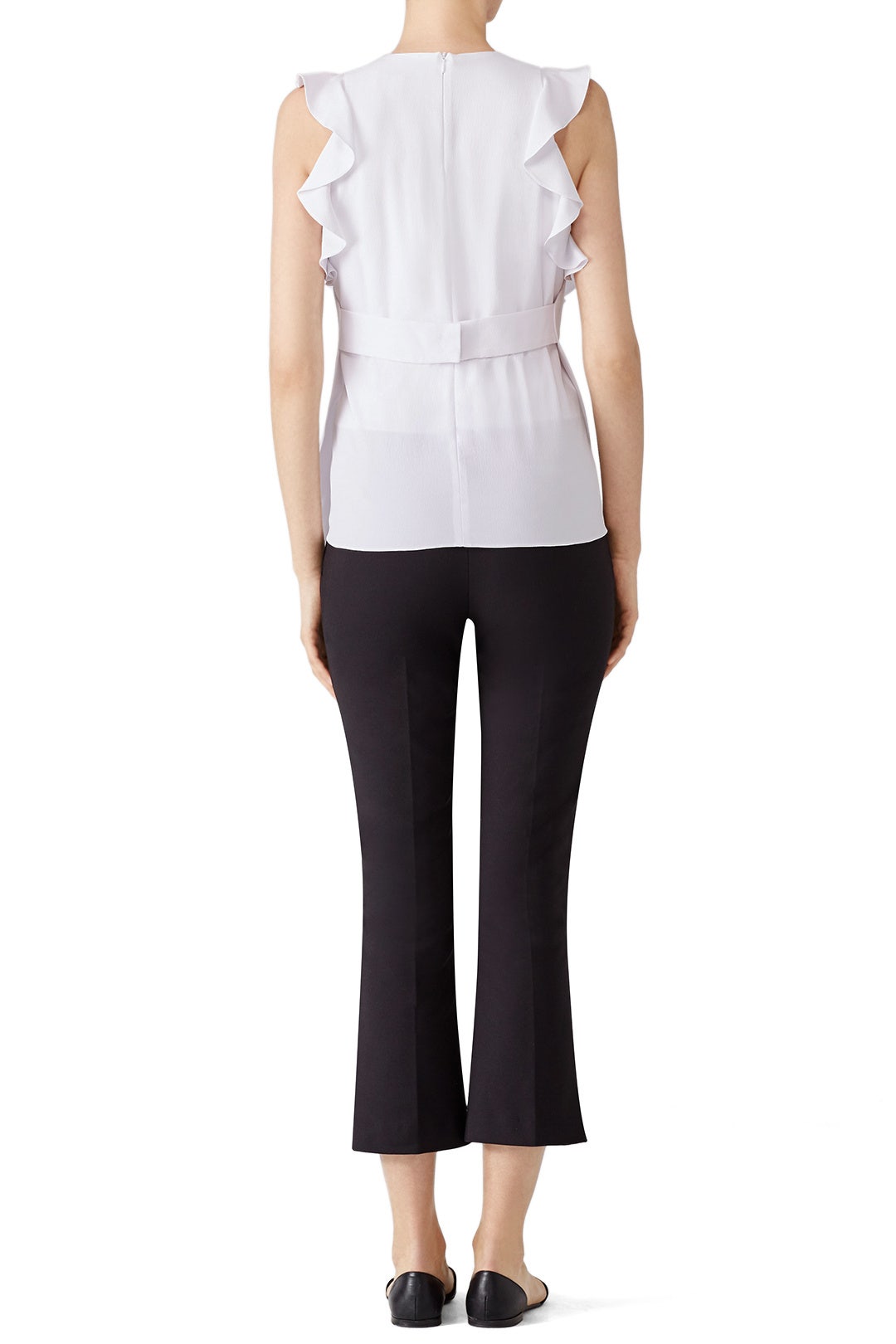 White Ruffle Crepe Top by Carven 2
