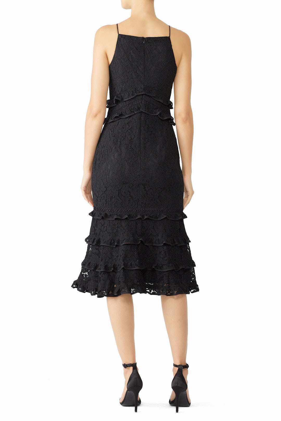 Black Catch Me Lace Midi Dress by Keepsake 1