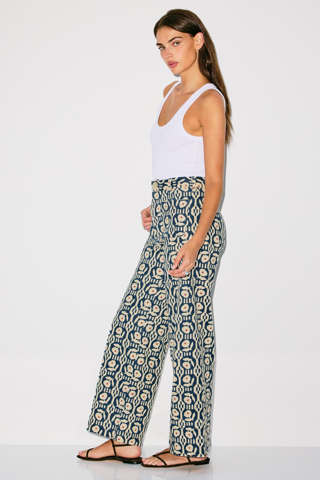 Boss Pants in Folk Print by SZ Blockprints 1