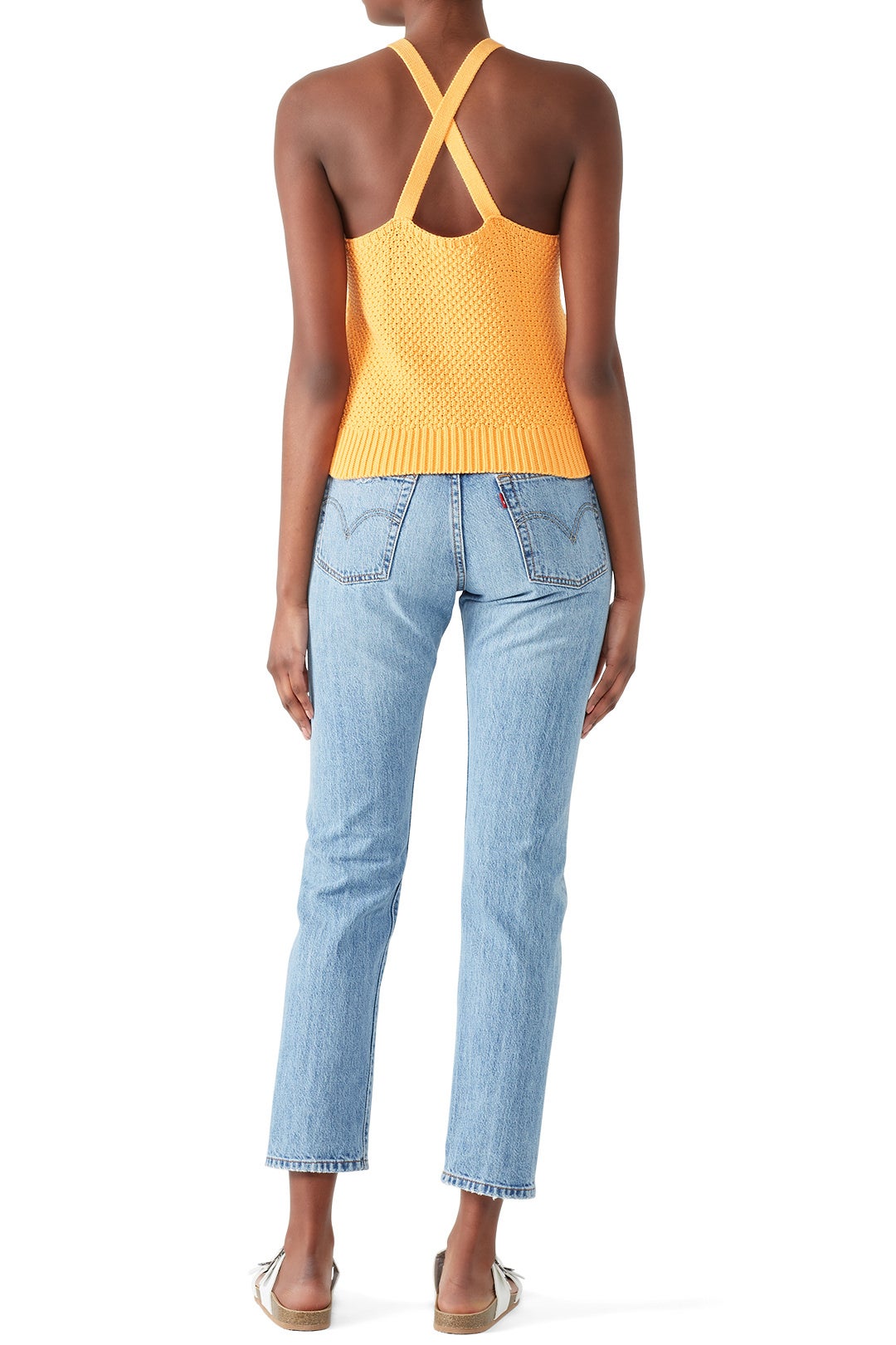 Orange Criss Cross Back Tank by 525 America 1