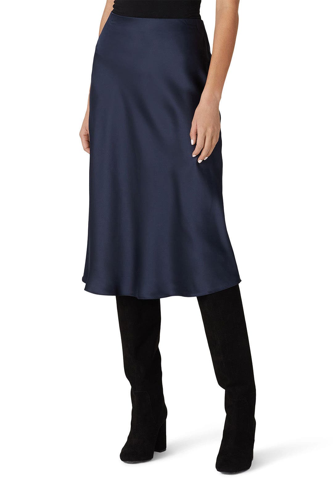 Navy Charmeuse Skirt by Lauren Ralph Lauren 2