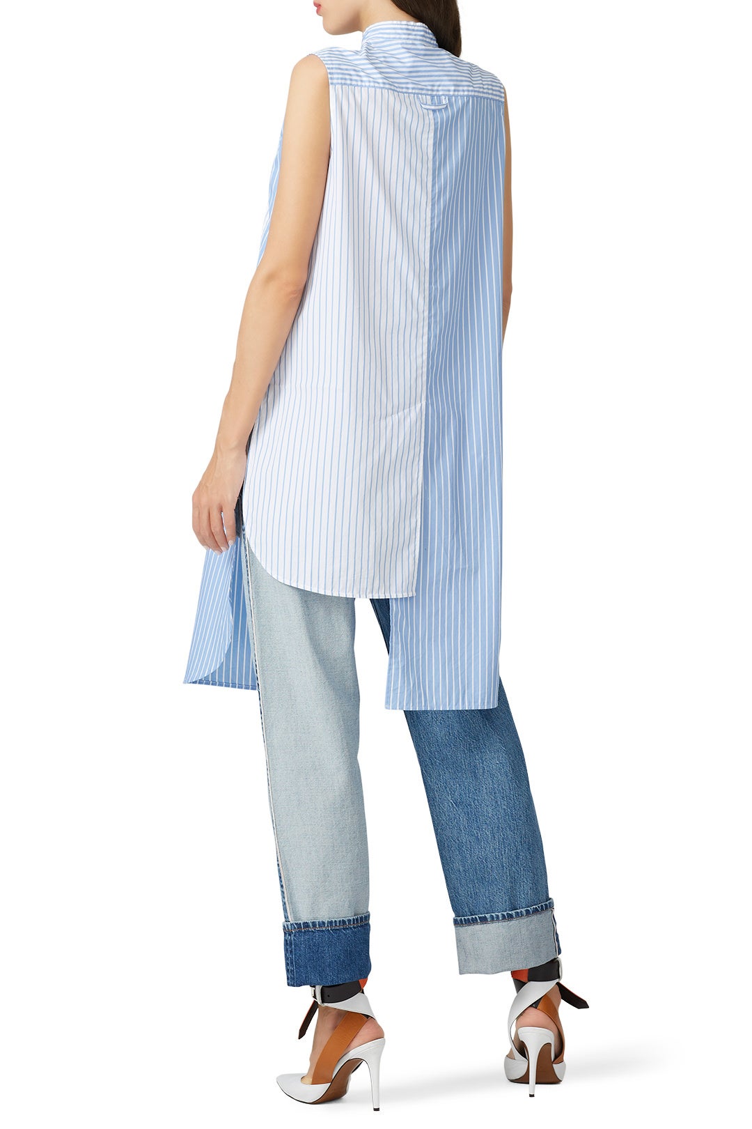 Sleeveless Mixed Stripe Shirt by Monse 1