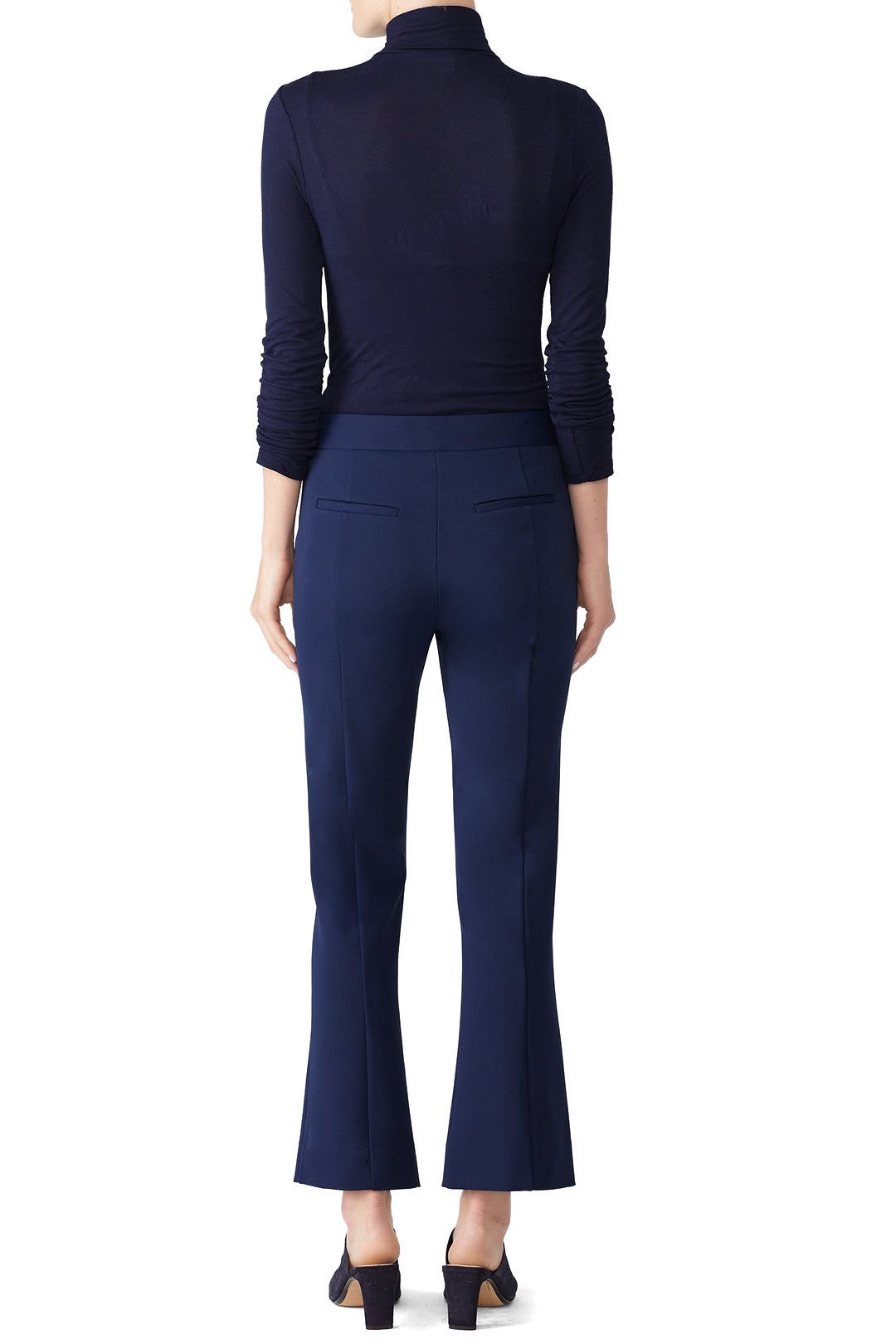 Navy Mid Rise Bootcut Pants by Diane von Furstenberg 2