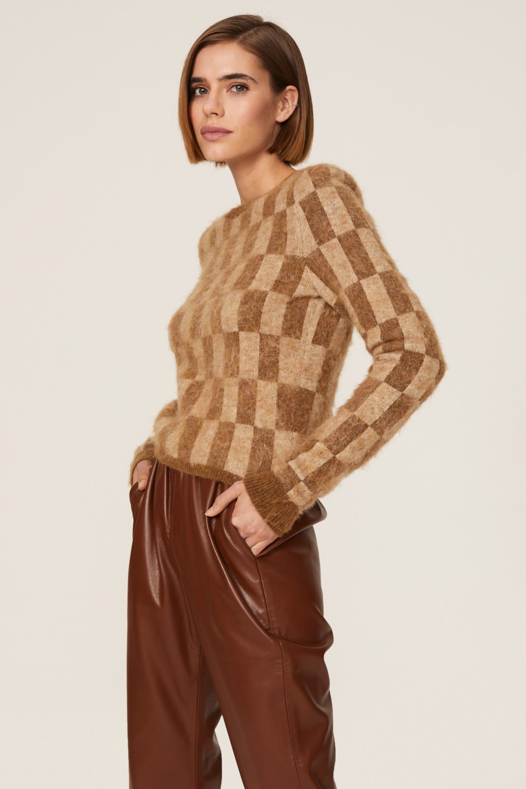 Feline Check Sweater by Nanushka 1