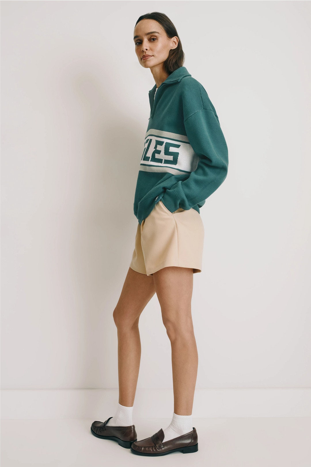 Eagles Quarter Zip Pull Over Sweater by Terez 1