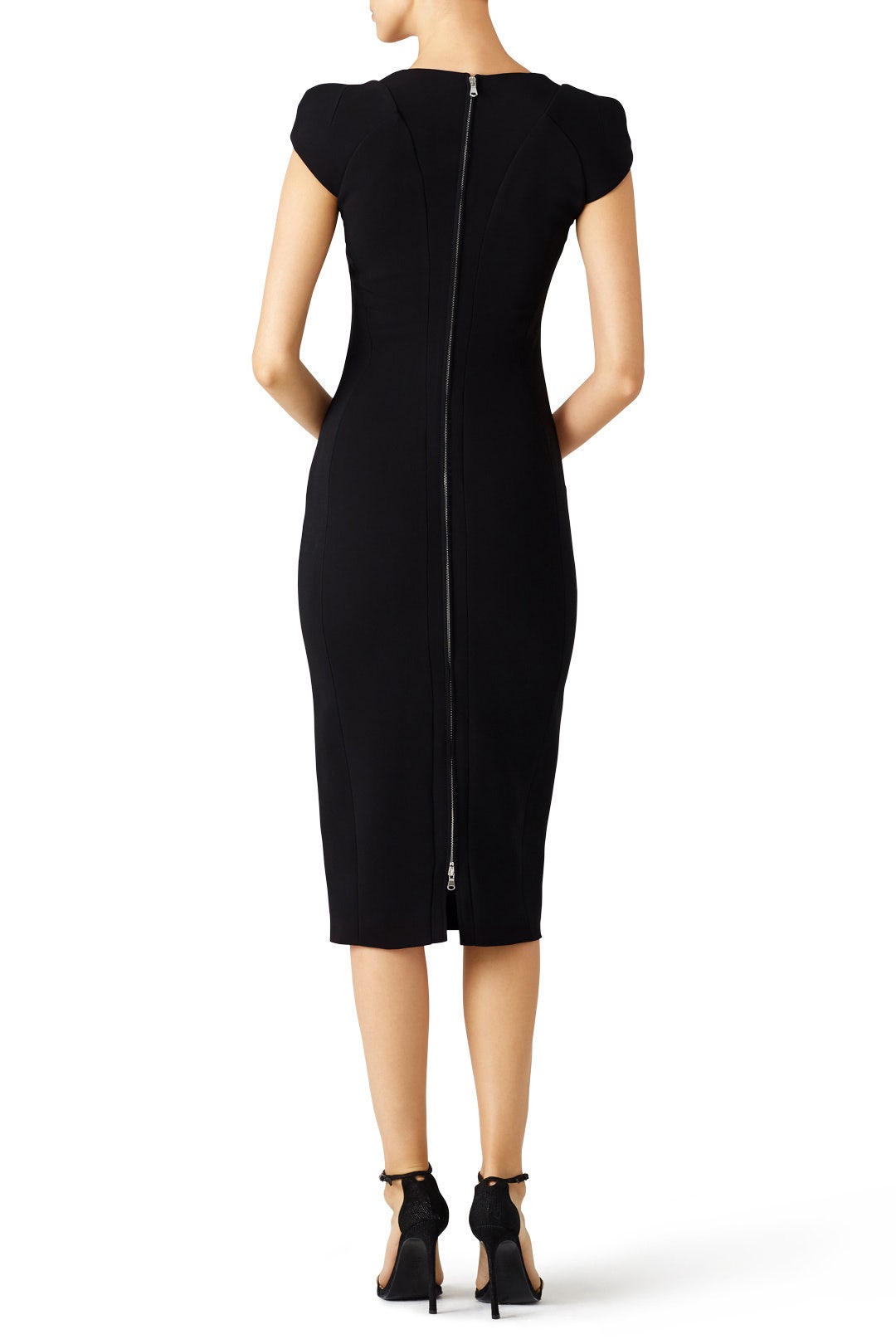 Black Square Neck Tailored Sheath by Antonio Berardi 2