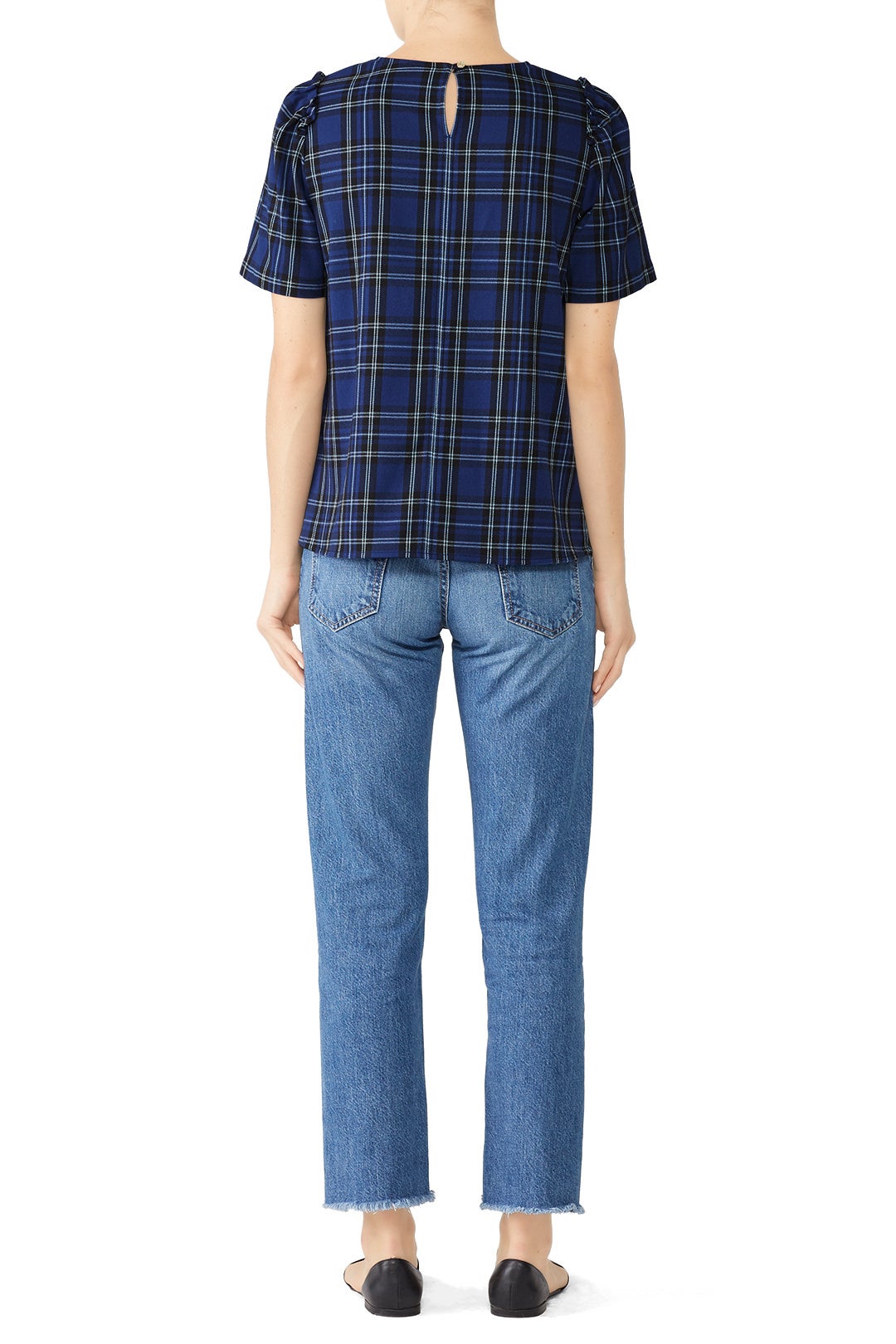 Plaid Puff Sleeve Blouse by Draper James 2