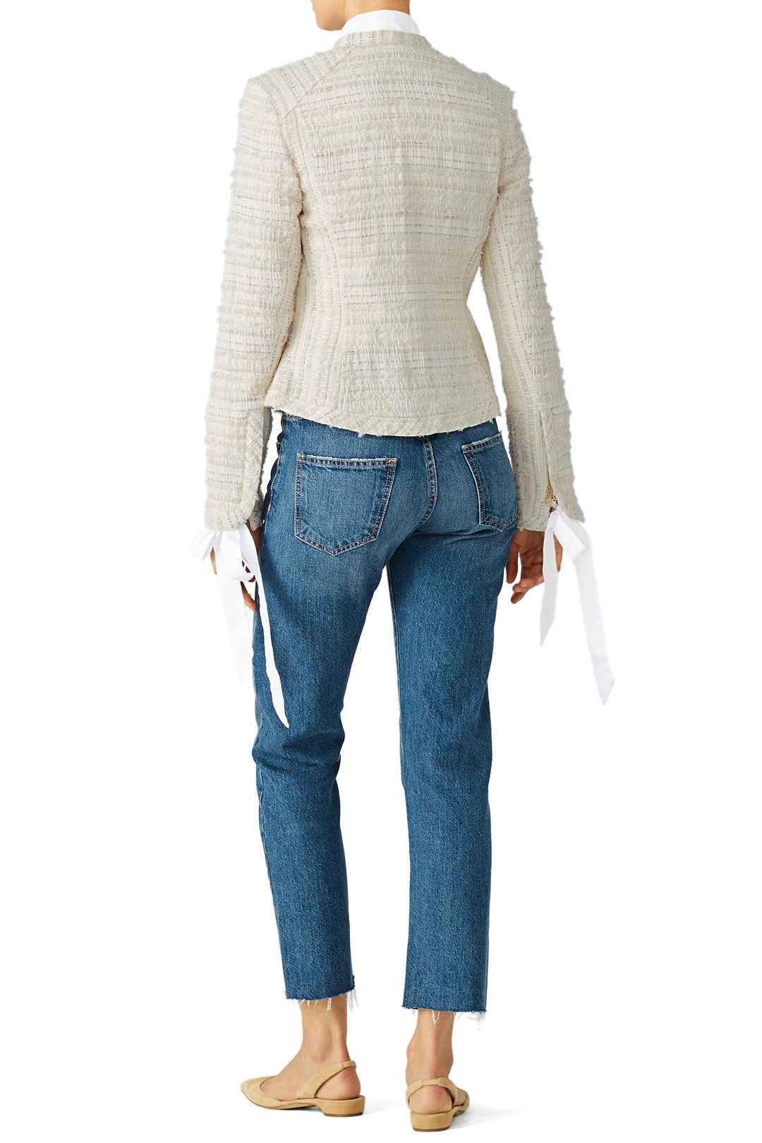 Cream Cropped Jacket by Derek Lam 10 Crosby 1