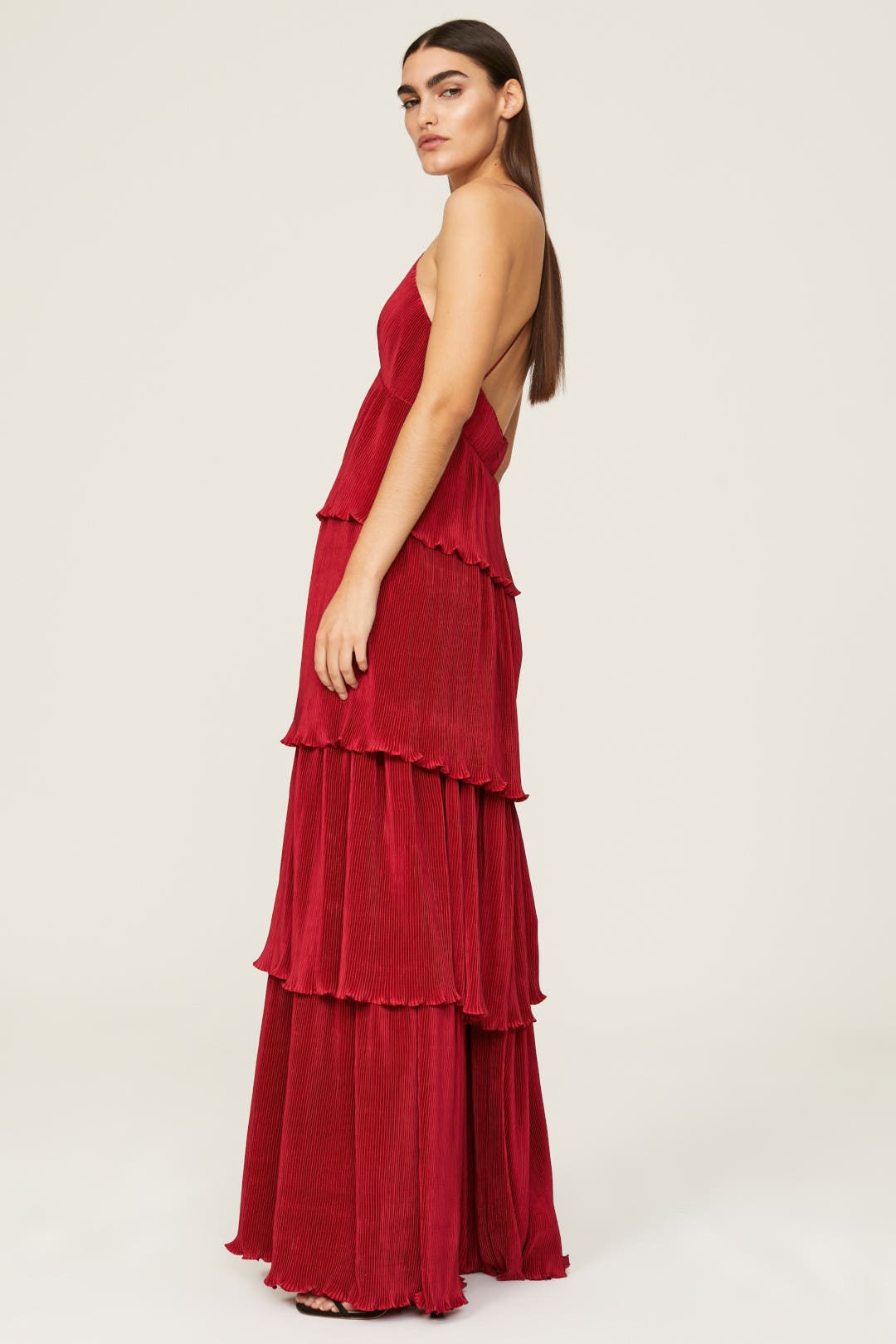 ★Mac Duggal★ Red ワンショルダーレイヤード チュールドレス Red Layered Gown by Ieena for Mac Duggal | Rent the Runway