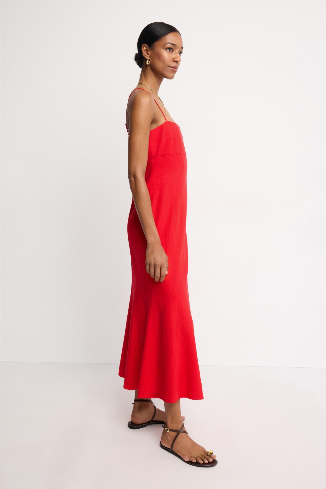 Linen Sculpted Midi Dress by Toccin | Rent the Runway