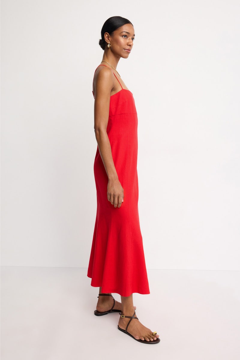 Linen Sculpted Midi Dress by TOCCIN X RTR - Photo 1