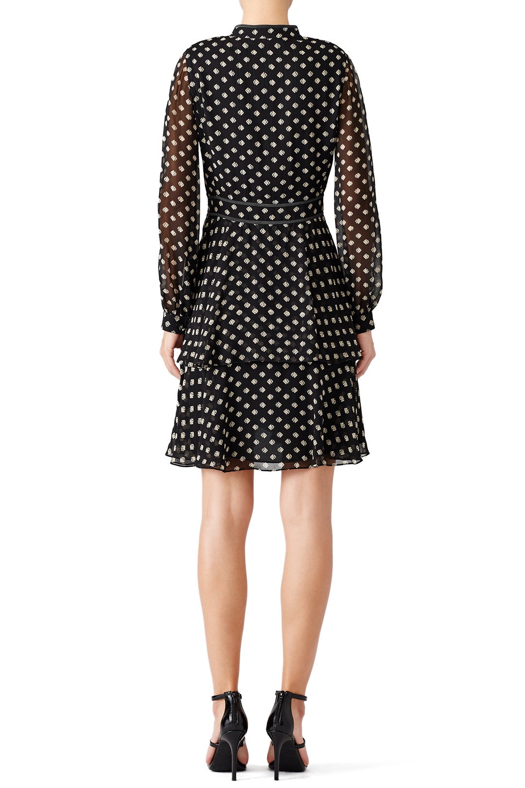 Black Polka Dot Chiffon Dress by Tory Burch 1