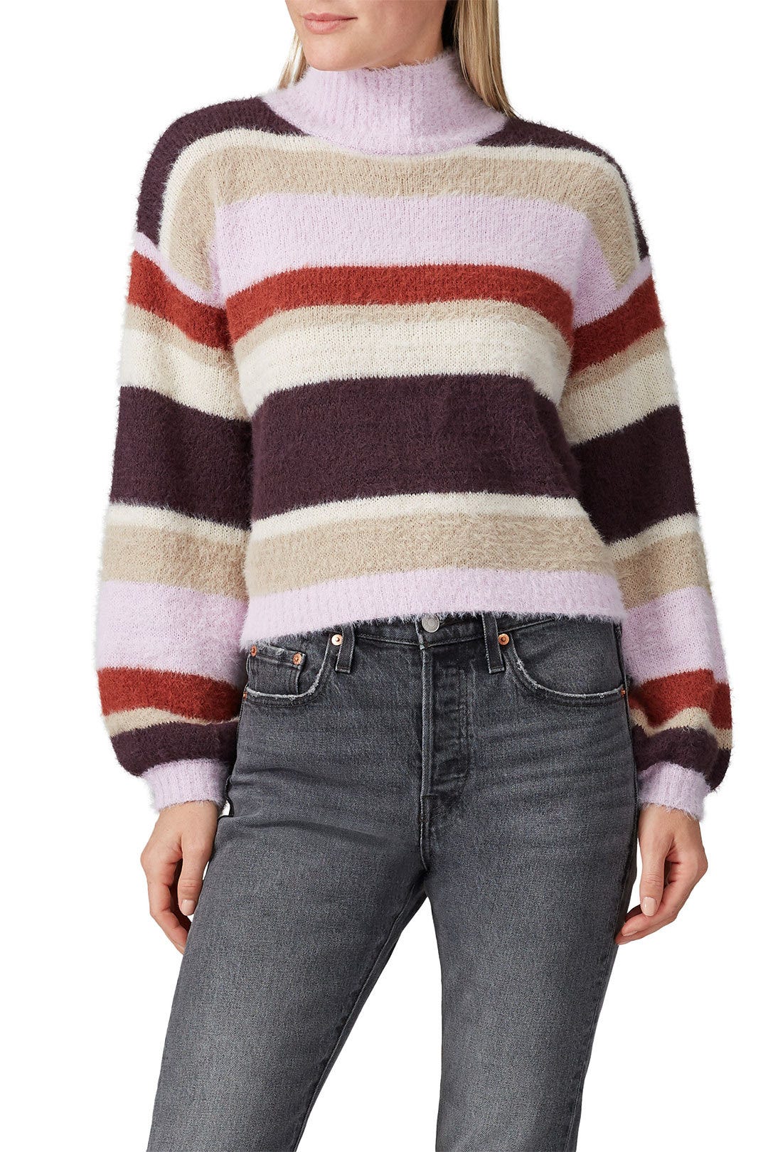 Multi Striped High Neck Sweater by Louna 2