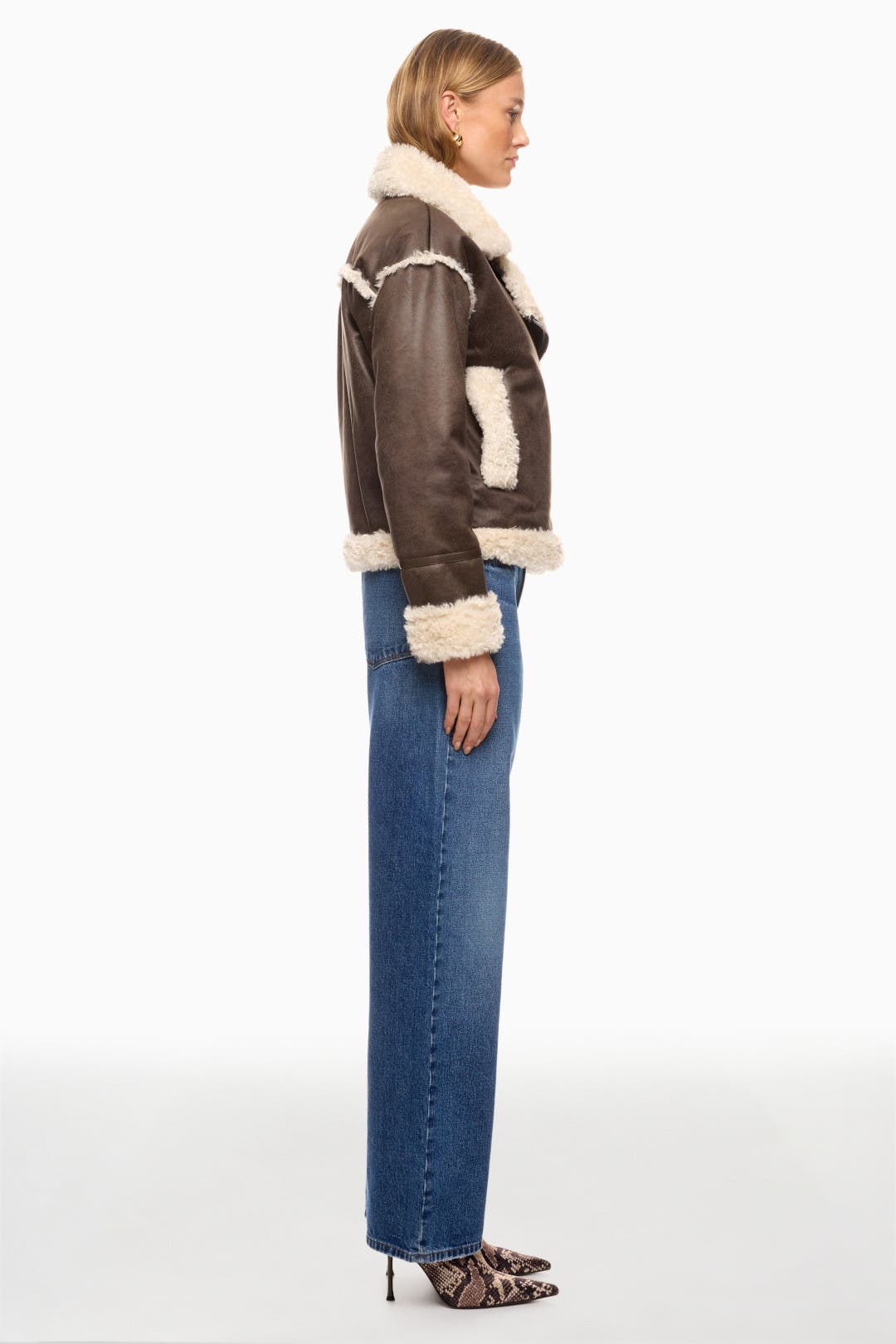 Cropped Shearling Biker Jacket by NVLT | Rent the Runway