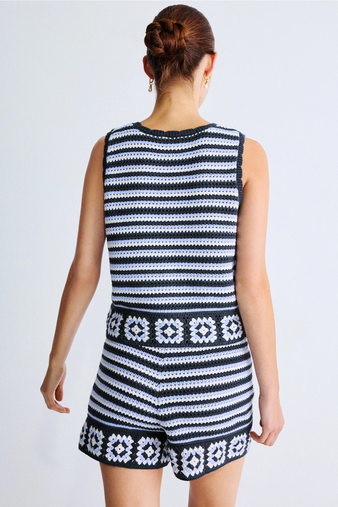 Striped Crochet Scalloped Tank by CeCe 2